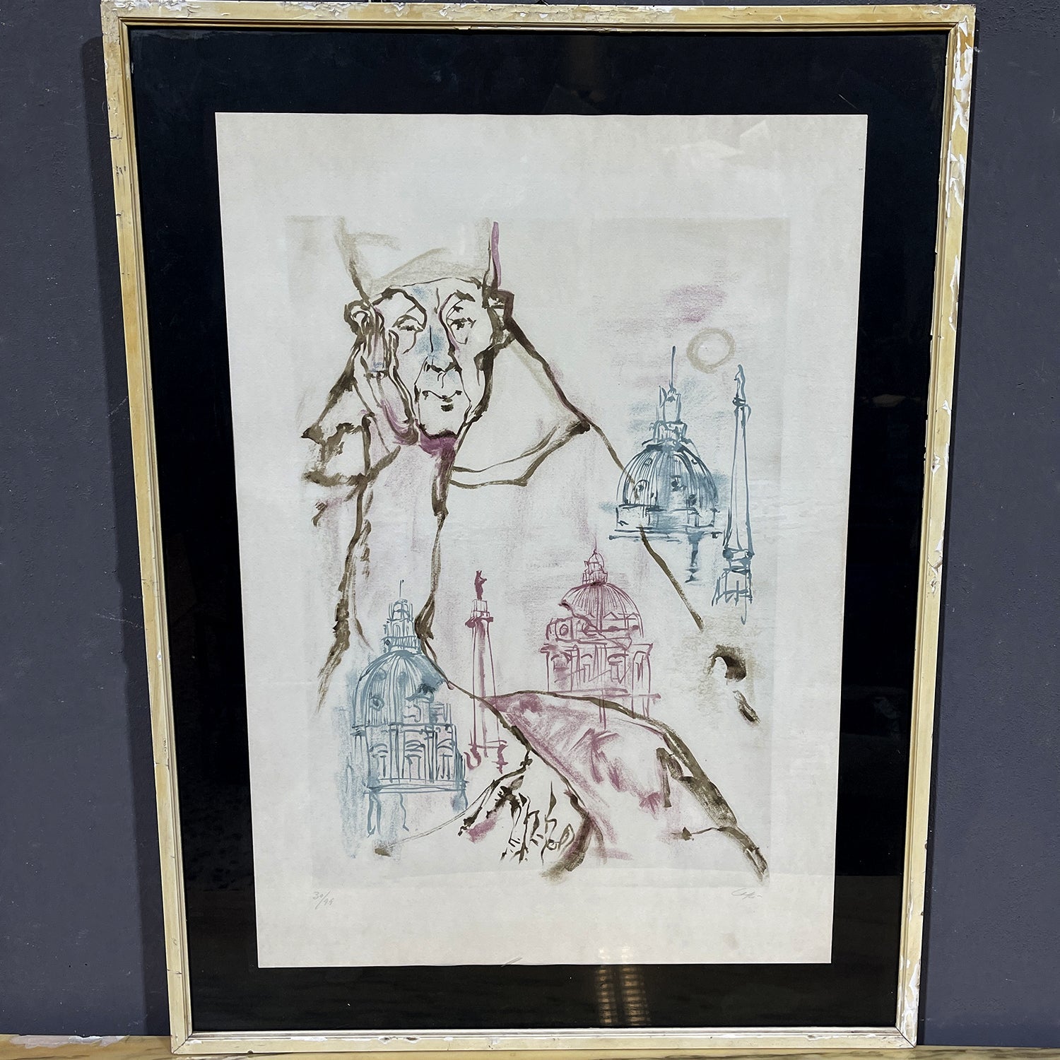 Litografia Nino Caffè (1909 - 1975), Il Cardinale - Vassallo Antiques Antiquariato Online