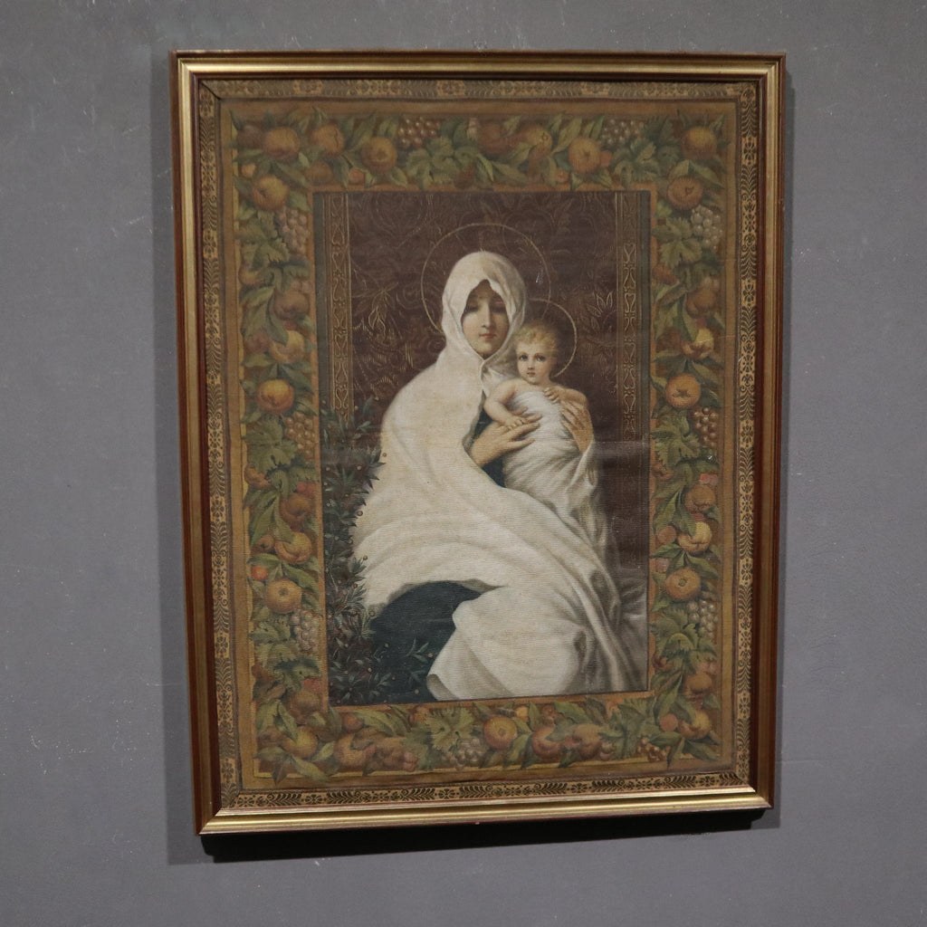 Madonna dell'ulivo Dipinto su tela a succo d'erba - Vassallo Antiques Antiquariato Online
