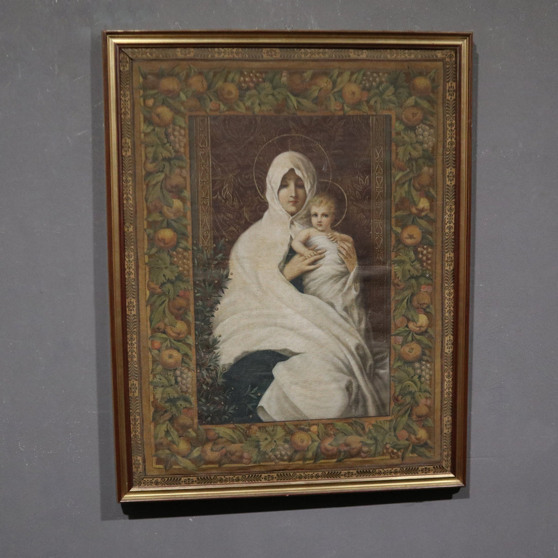 Madonna dell'ulivo Dipinto su tela a succo d'erba - Vassallo Antiques Antiquariato Online