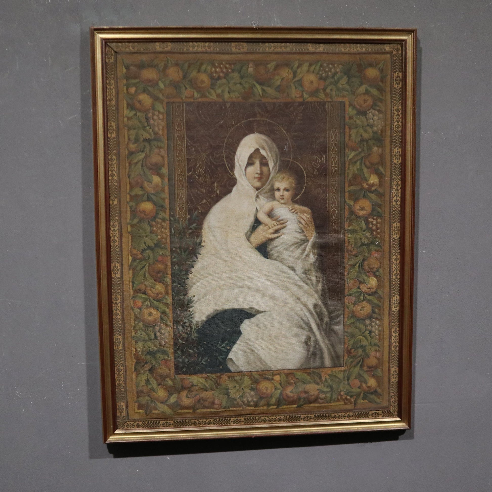 Madonna dell'ulivo Dipinto su tela a succo d'erba - Vassallo Antiques Antiquariato Online