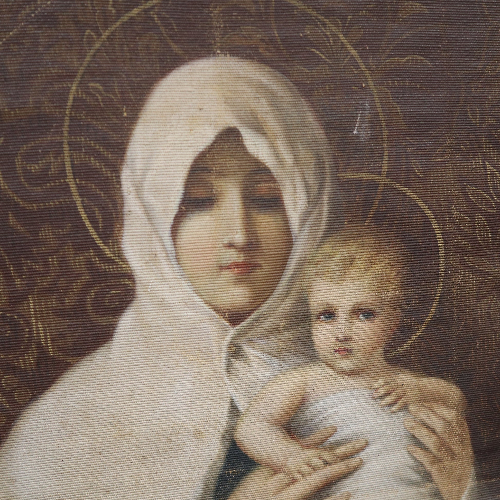 Madonna dell'ulivo Dipinto su tela a succo d'erba - Vassallo Antiques Antiquariato Online