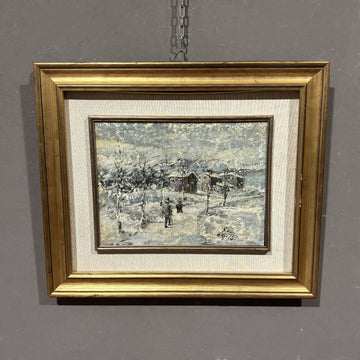 Nevicata , dipinto ad olio su tela - Vassallo Antiques Antiquariato Online