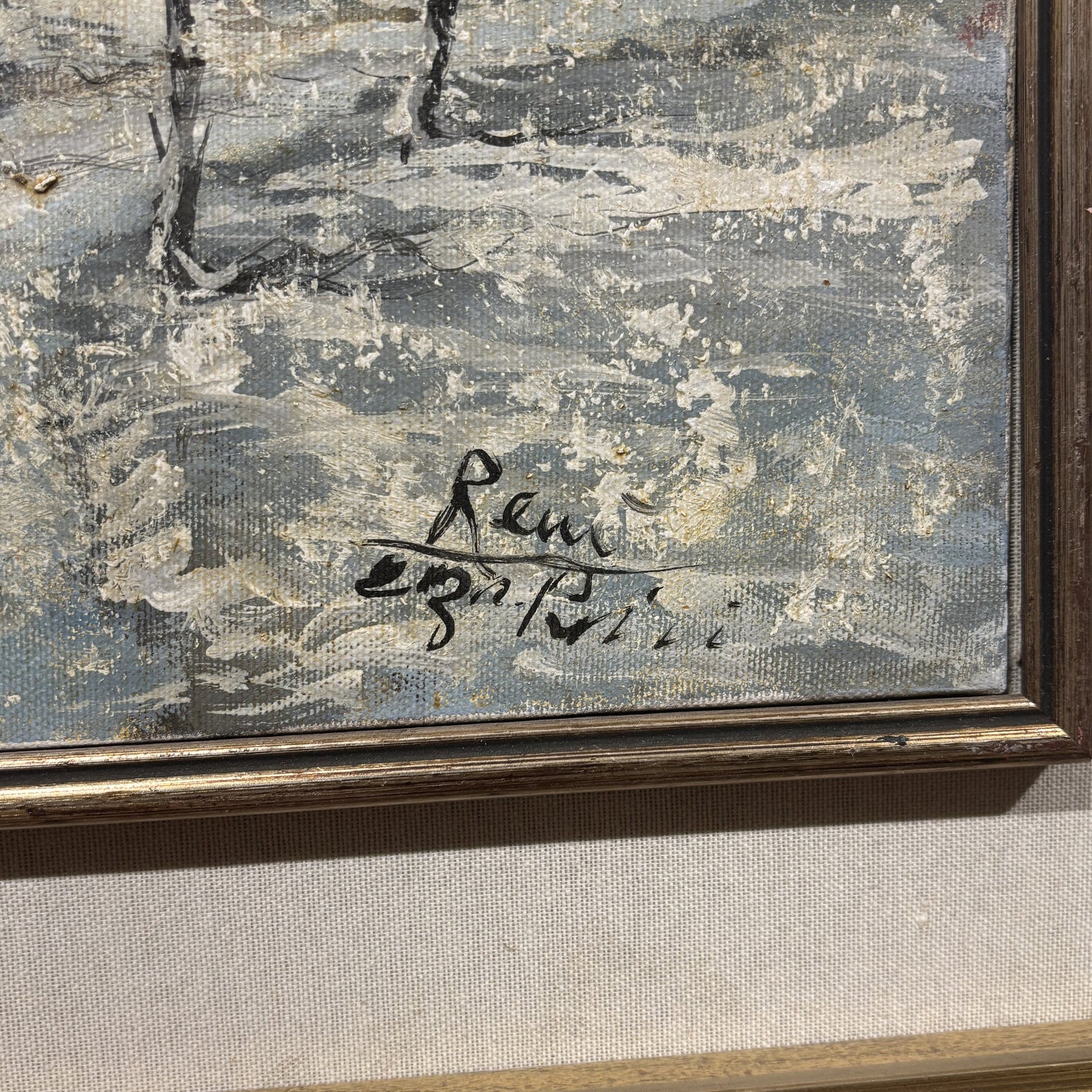 Nevicata , dipinto ad olio su tela - Vassallo Antiques Antiquariato Online