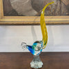 Scultura di gallo anni ’70 in vetro di Murano multicolore