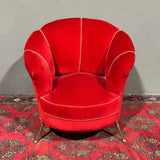 Poltrona di design anni '50 in velluto - Vassallo Antiques Antiquariato Online