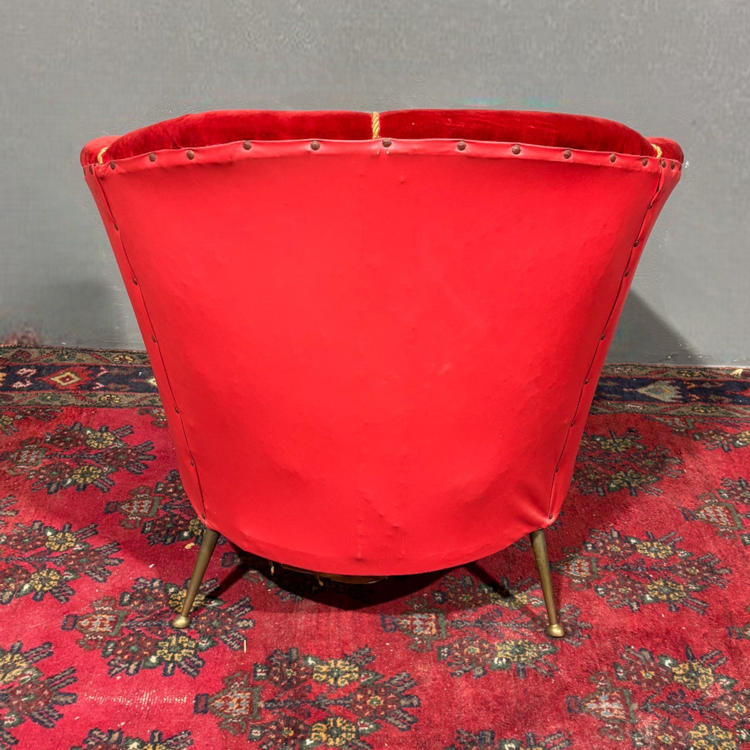 Poltrona di design anni '50 in velluto - Vassallo Antiques Antiquariato Online