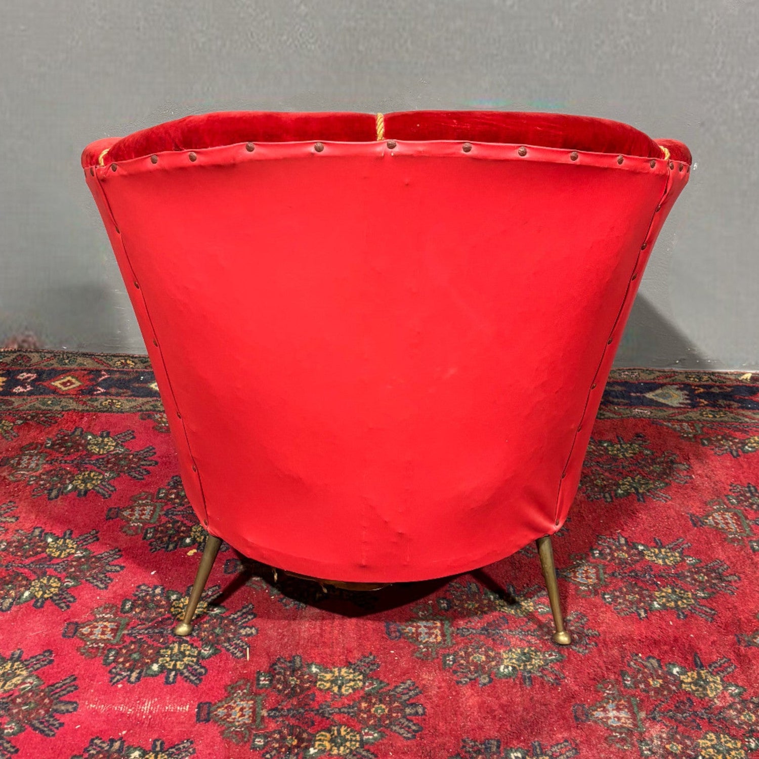 Poltrona di design anni '50 in velluto - Vassallo Antiques Antiquariato Online