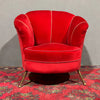 Poltrona di design anni '50 in velluto