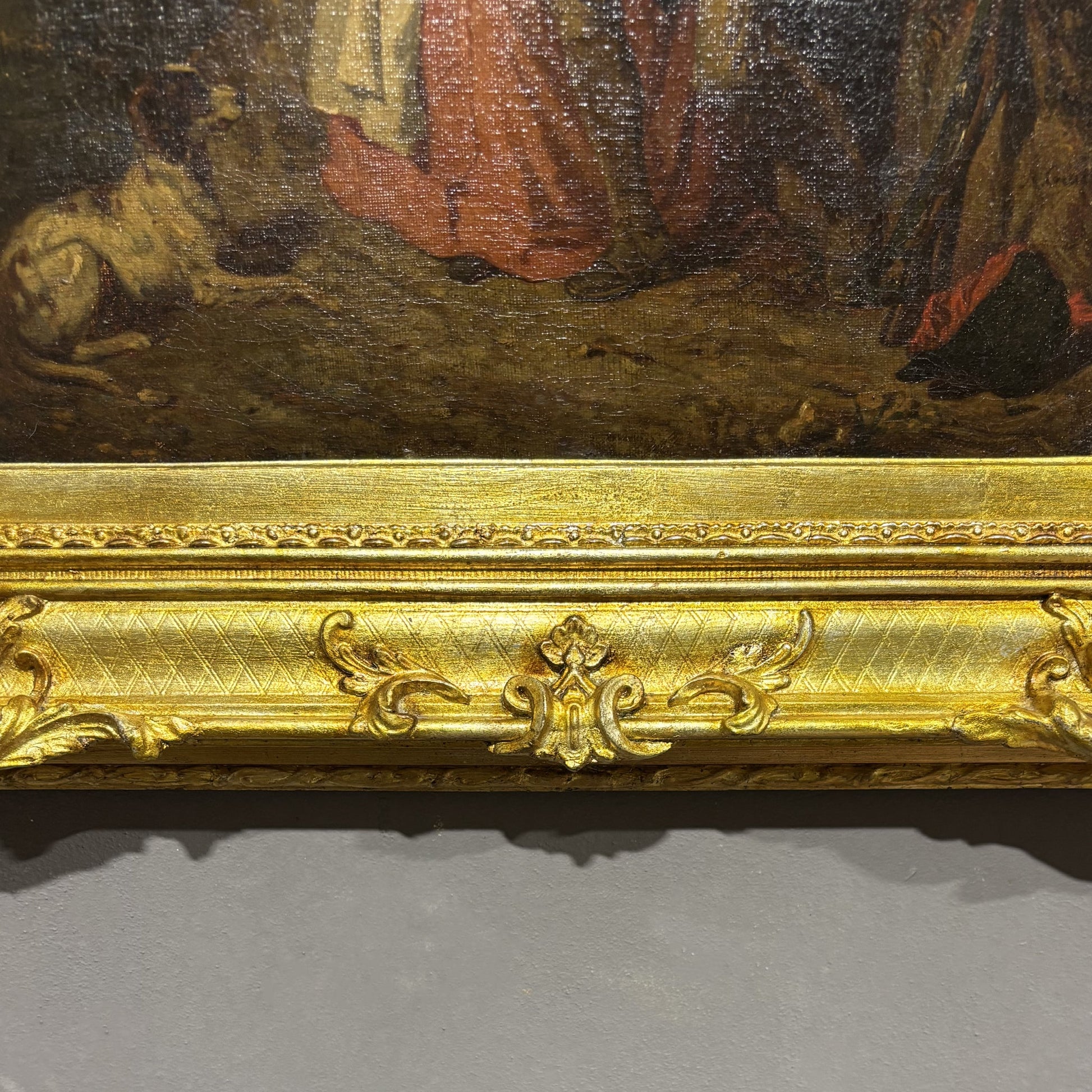 Quadro pittura ad olio scena galante XIX secolo A. Guillemin - Vassallo Antiques Antiquariato Online