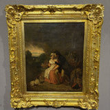 Quadro pittura ad olio scena galante XIX secolo A. Guillemin - Vassallo Antiques Antiquariato Online