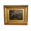 Antico dipinto ad Olio con Gallo e Galline Firmato E. S. England – Fine XIX Secolo