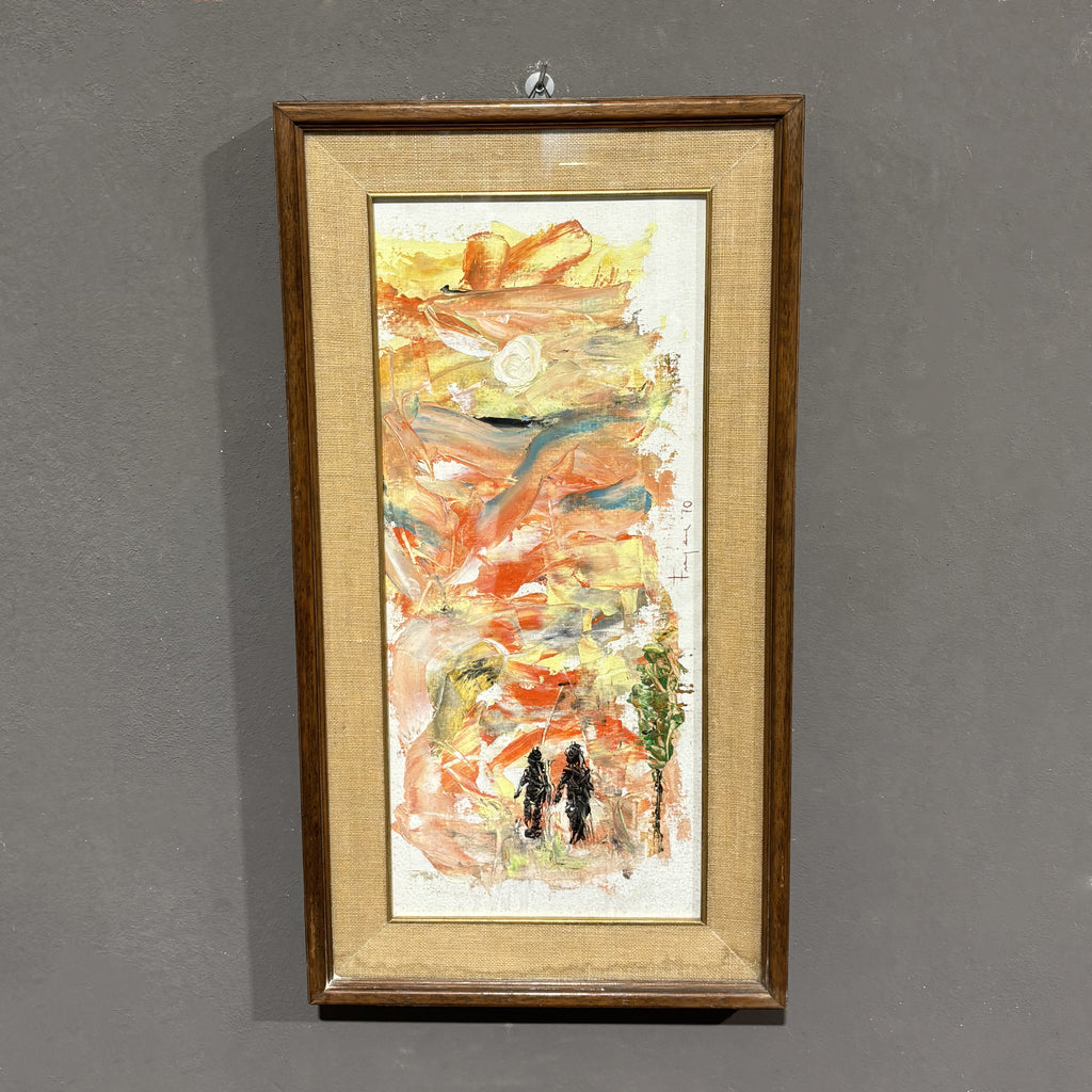 Quadro astratto in pittura ad olio anni '70