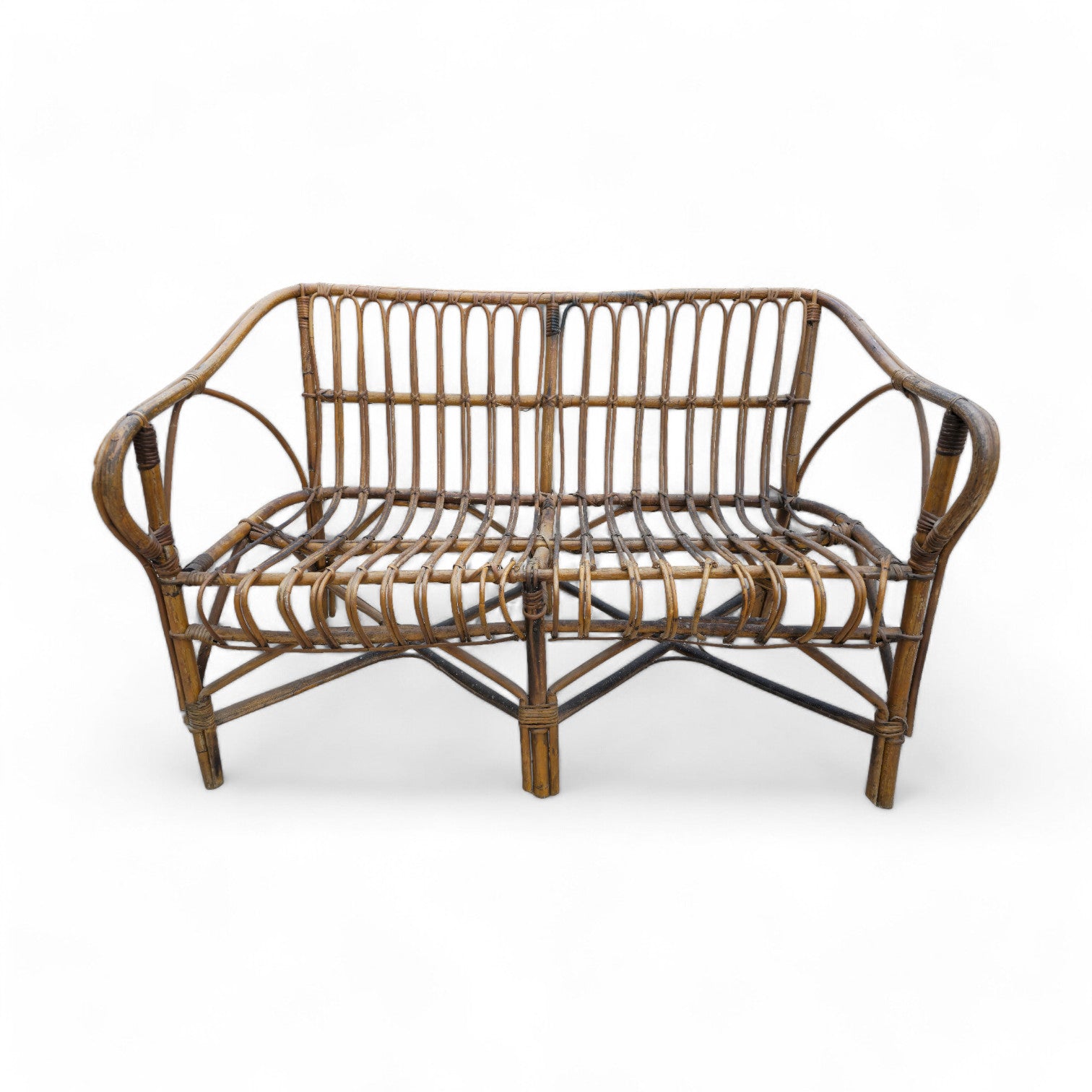 Salotto completo anni '60 in vimini - Vassallo Antiques Antiquariato Online