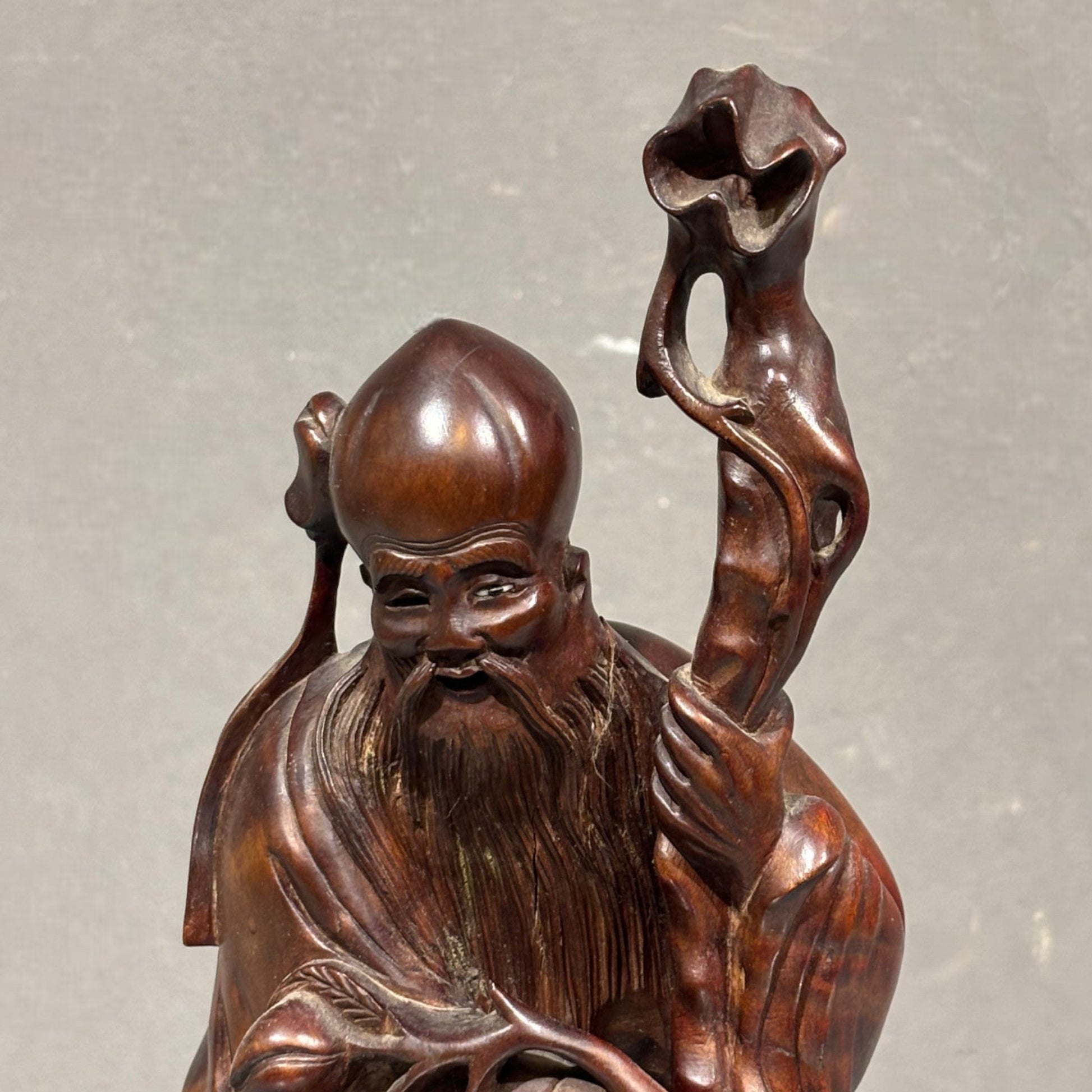 Scultura in legno scolpito Shulao, Cina - Vassallo Antiques Antiquariato Online