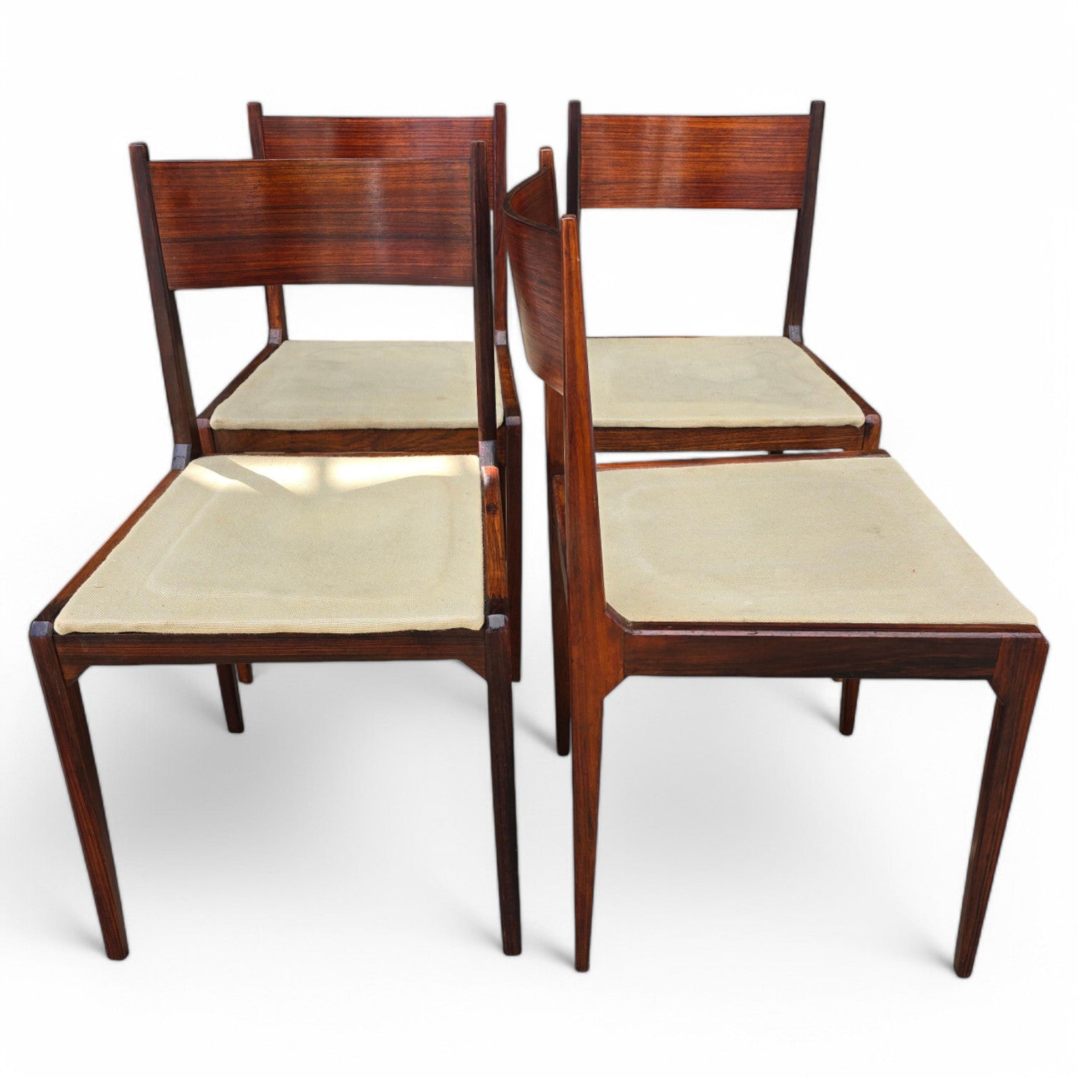 Sergio Mazza 4 sedie vintage chairs anni 50 palissandro italian design - Vassallo Antiques Antiquariato Online