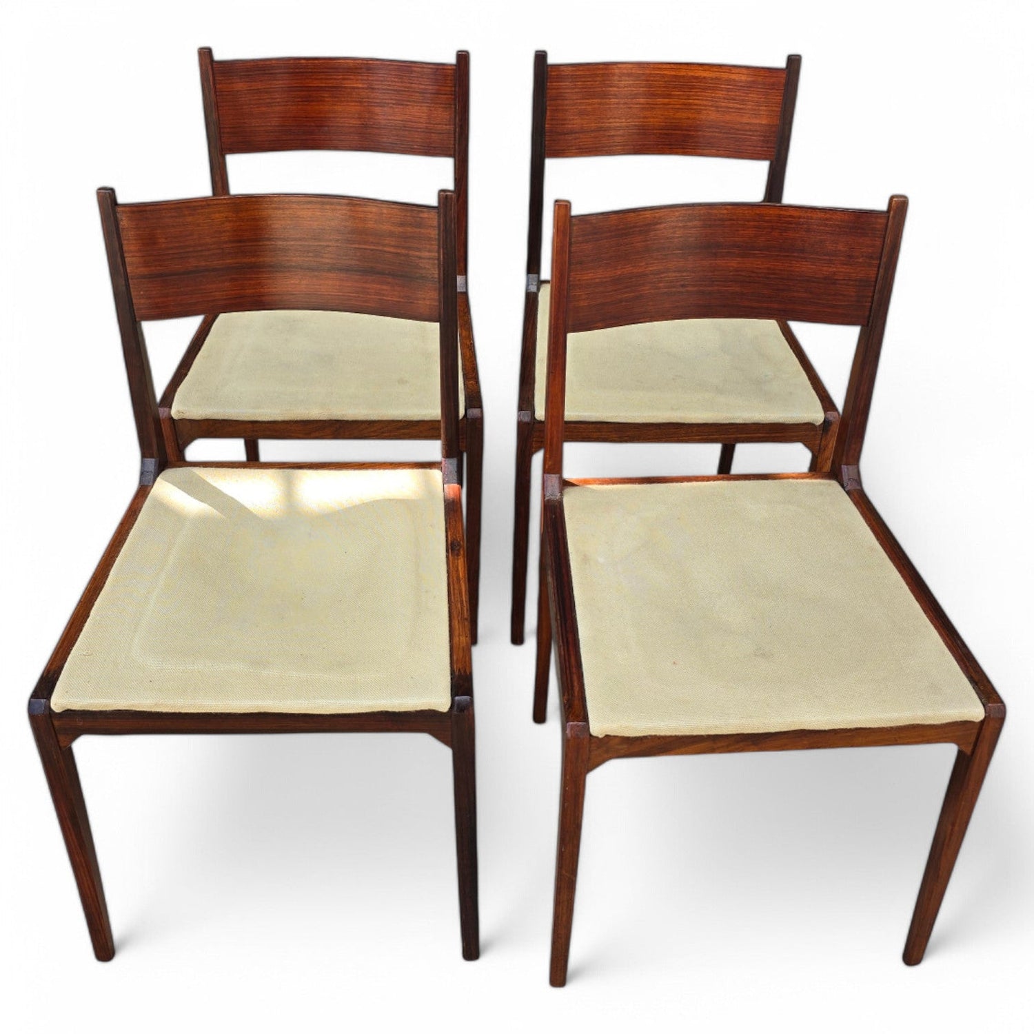 Sergio Mazza 4 sedie vintage chairs anni 50 palissandro italian design - Vassallo Antiques Antiquariato Online