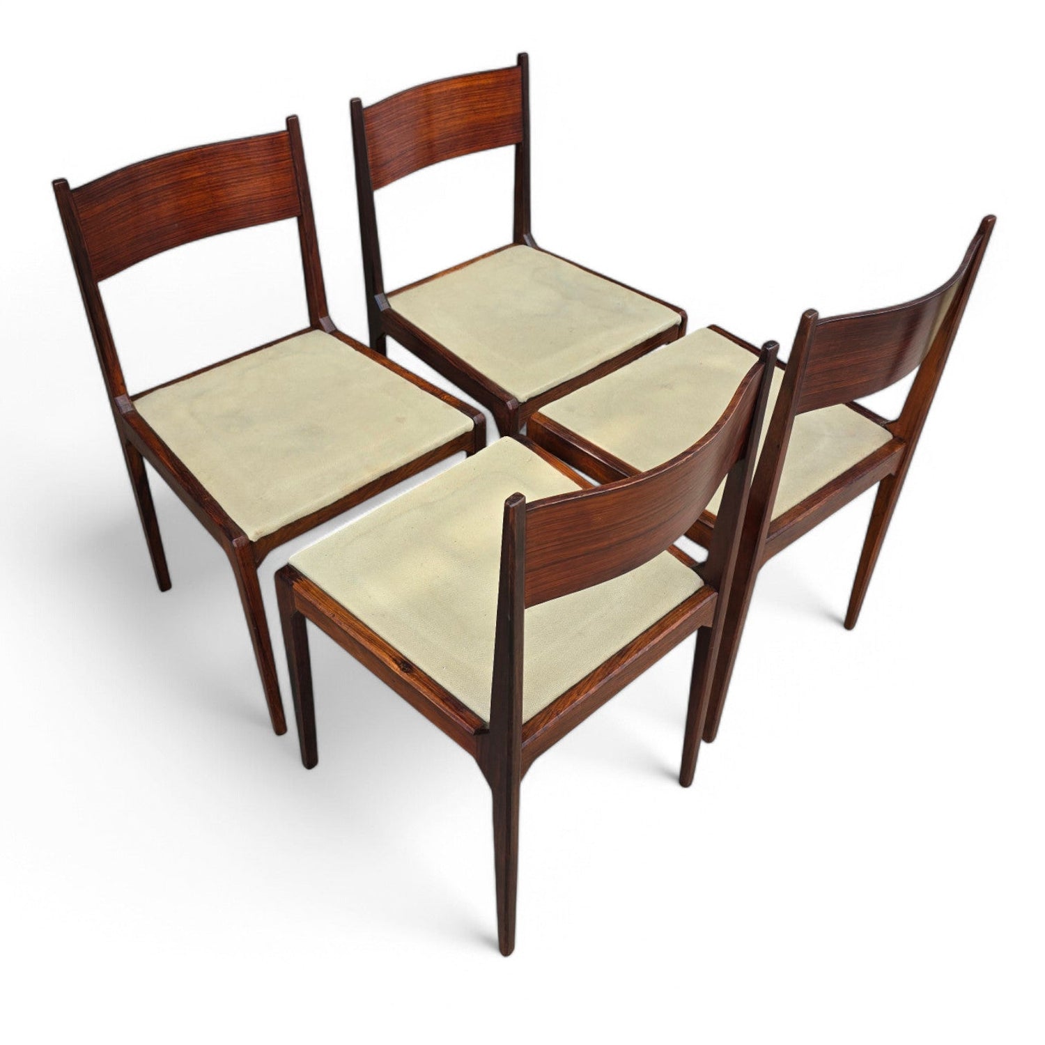 Sergio Mazza 4 sedie vintage chairs anni 50 palissandro italian design - Vassallo Antiques Antiquariato Online