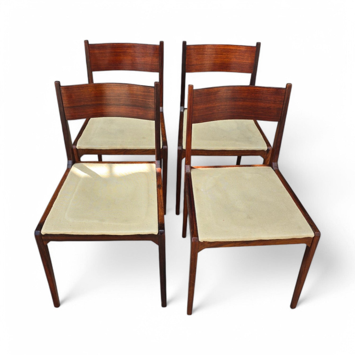 Sergio Mazza 4 sedie vintage chairs anni 50 palissandro italian design - Vassallo Antiques Antiquariato Online