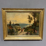 Set di quattro Litografie a colori del XIX secolo in cornici a foglia oro - Vassallo Antiques Antiquariato Online