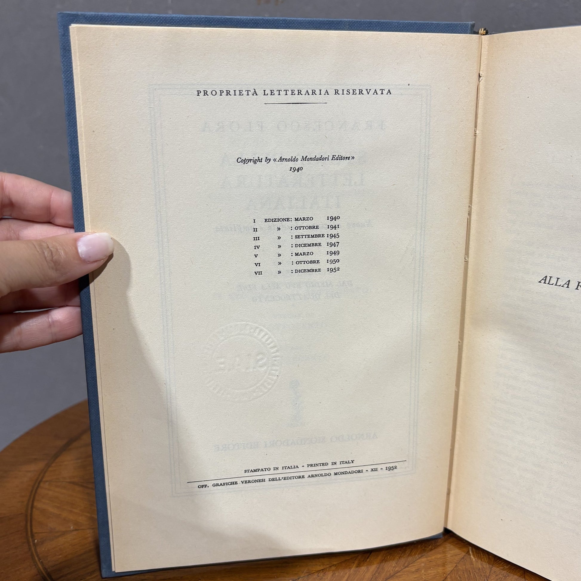 Storia della letteratura italiana, Francesco Flora 1940 - Vassallo Antiques Antiquariato Online