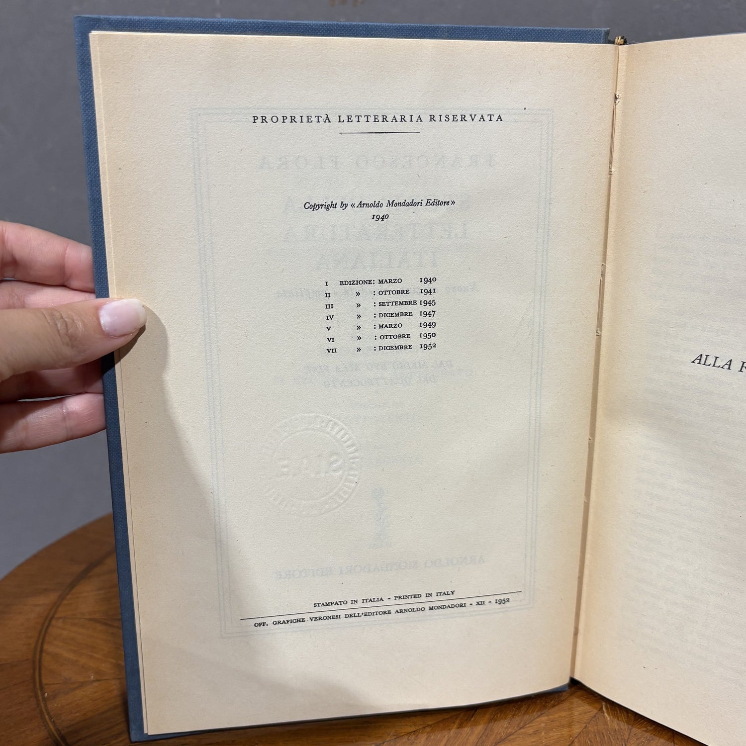 Storia della letteratura italiana, Francesco Flora 1940 - Vassallo Antiques Antiquariato Online