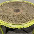 Tavolino da salotto in legno shabby e rattan - Vassallo Antiques Antiquariato Online