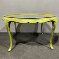 Tavolino da salotto in legno shabby e rattan - Vassallo Antiques Antiquariato Online