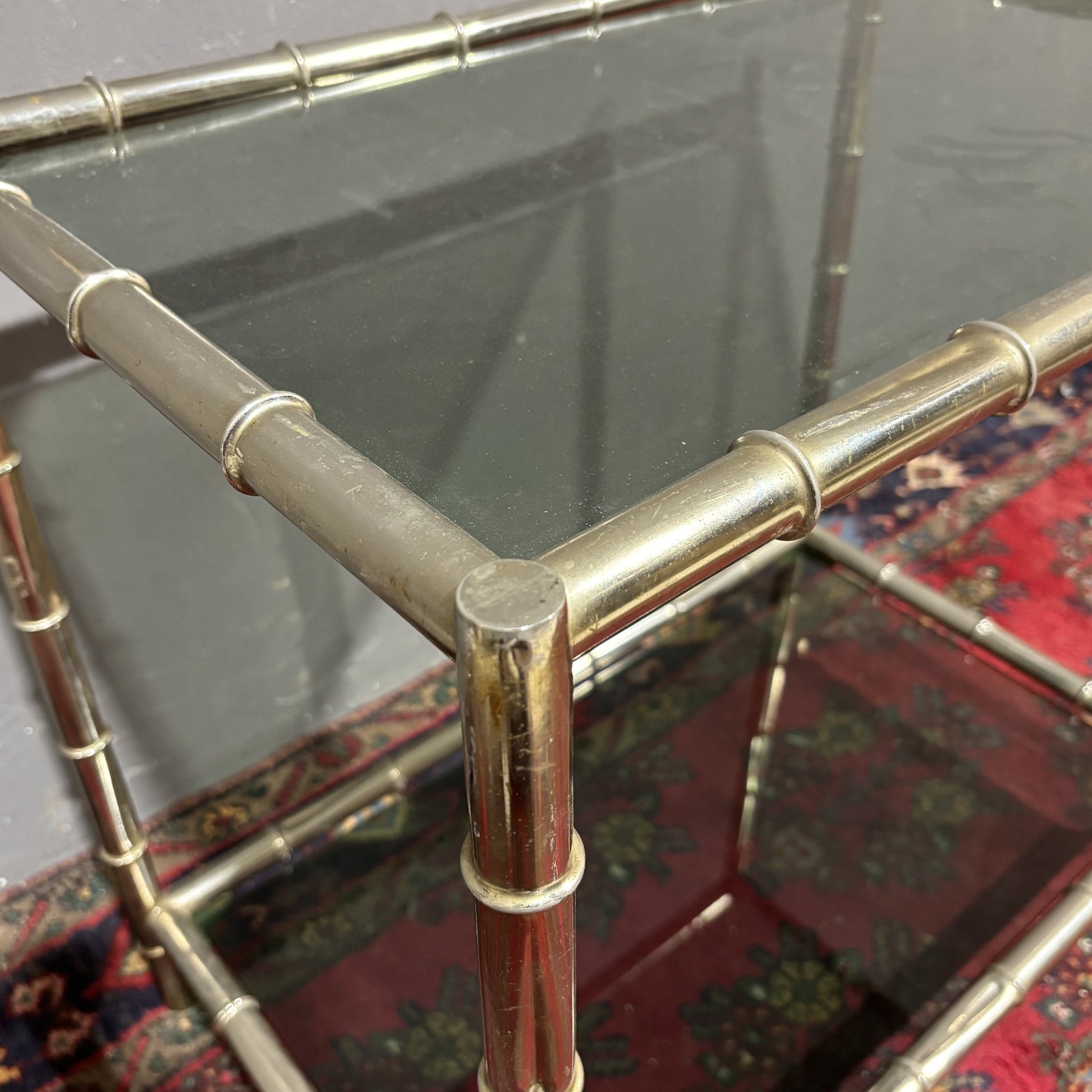 Tavolino"faux bamboo" di design anni '70 - Vassallo Antiques Antiquariato Online