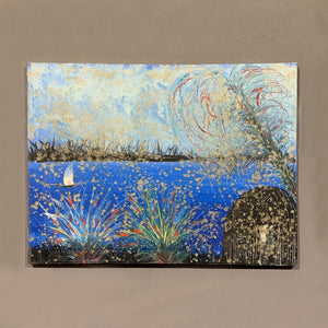 Goffredo Trifirò painting 1974 marine landscape