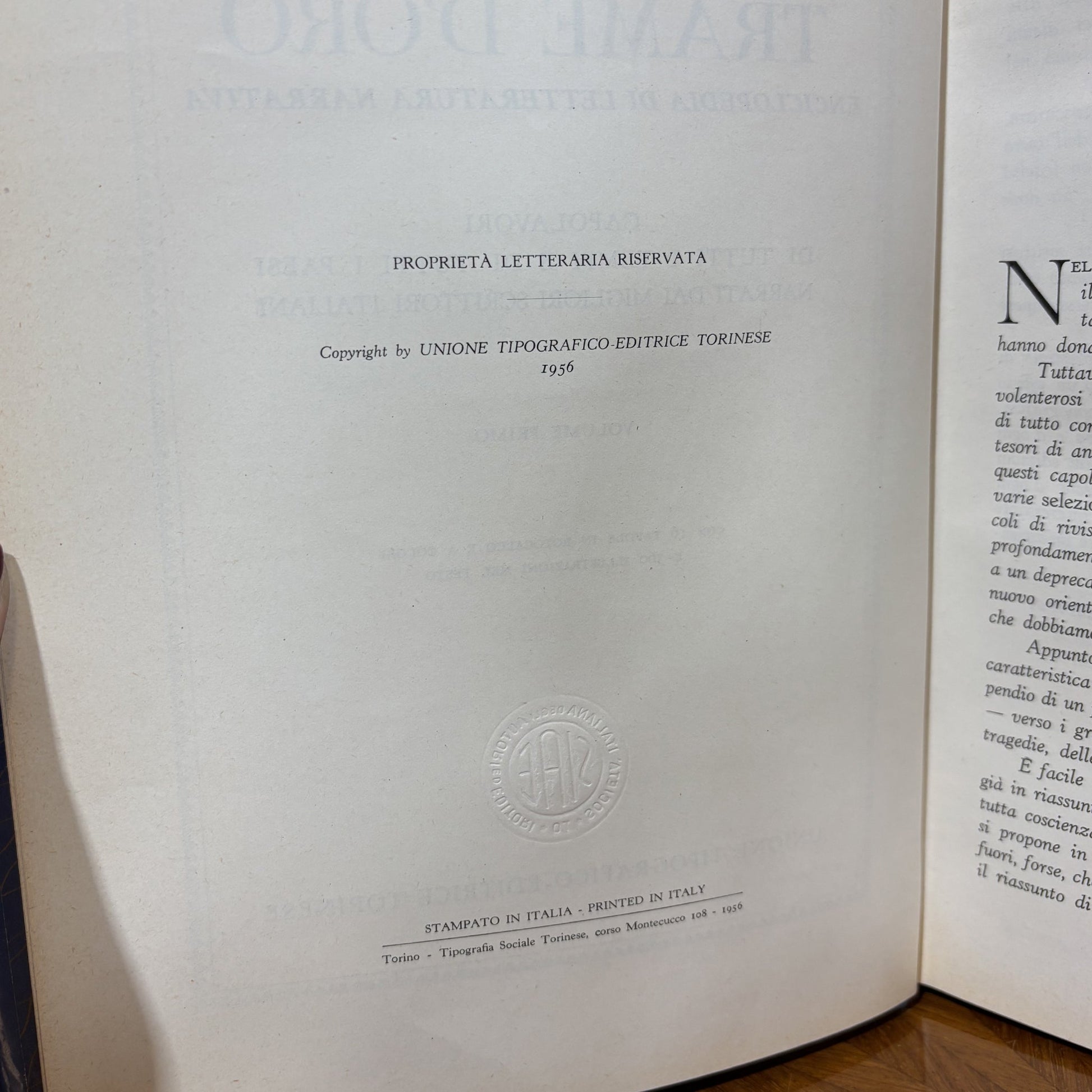Trame d'oro, Enciclopedia di letteratura narrativa - Utet - 1956 - Vassallo Antiques Antiquariato Online