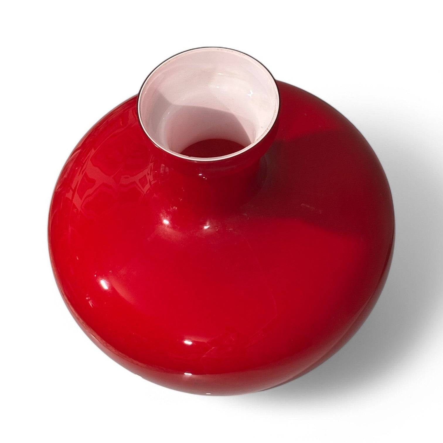 Vaso di design in vetro di Murano rosso rubino - Vassallo Antiques Antiquariato Online