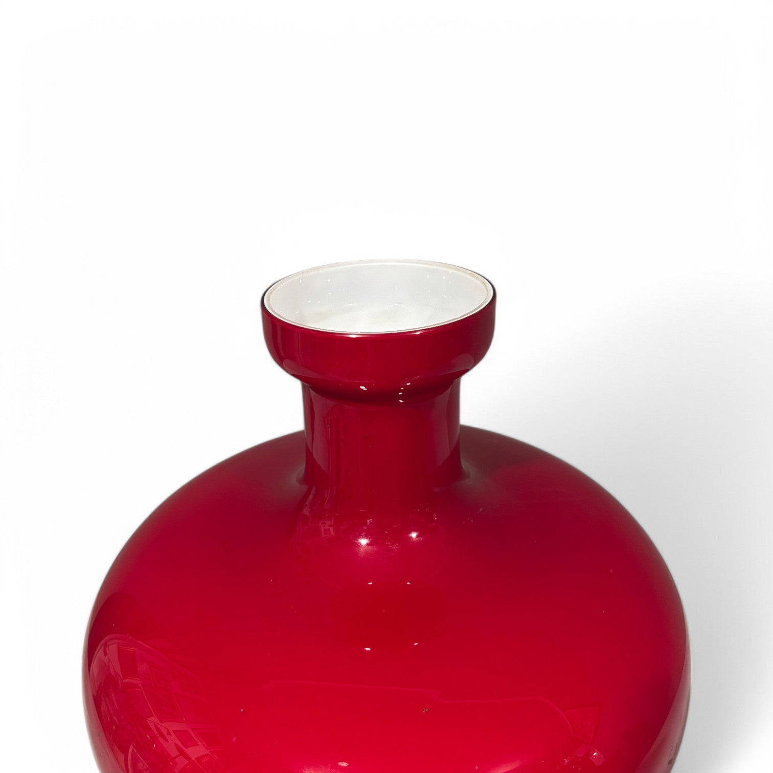 Vaso di design in vetro di Murano rosso rubino - Vassallo Antiques Antiquariato Online