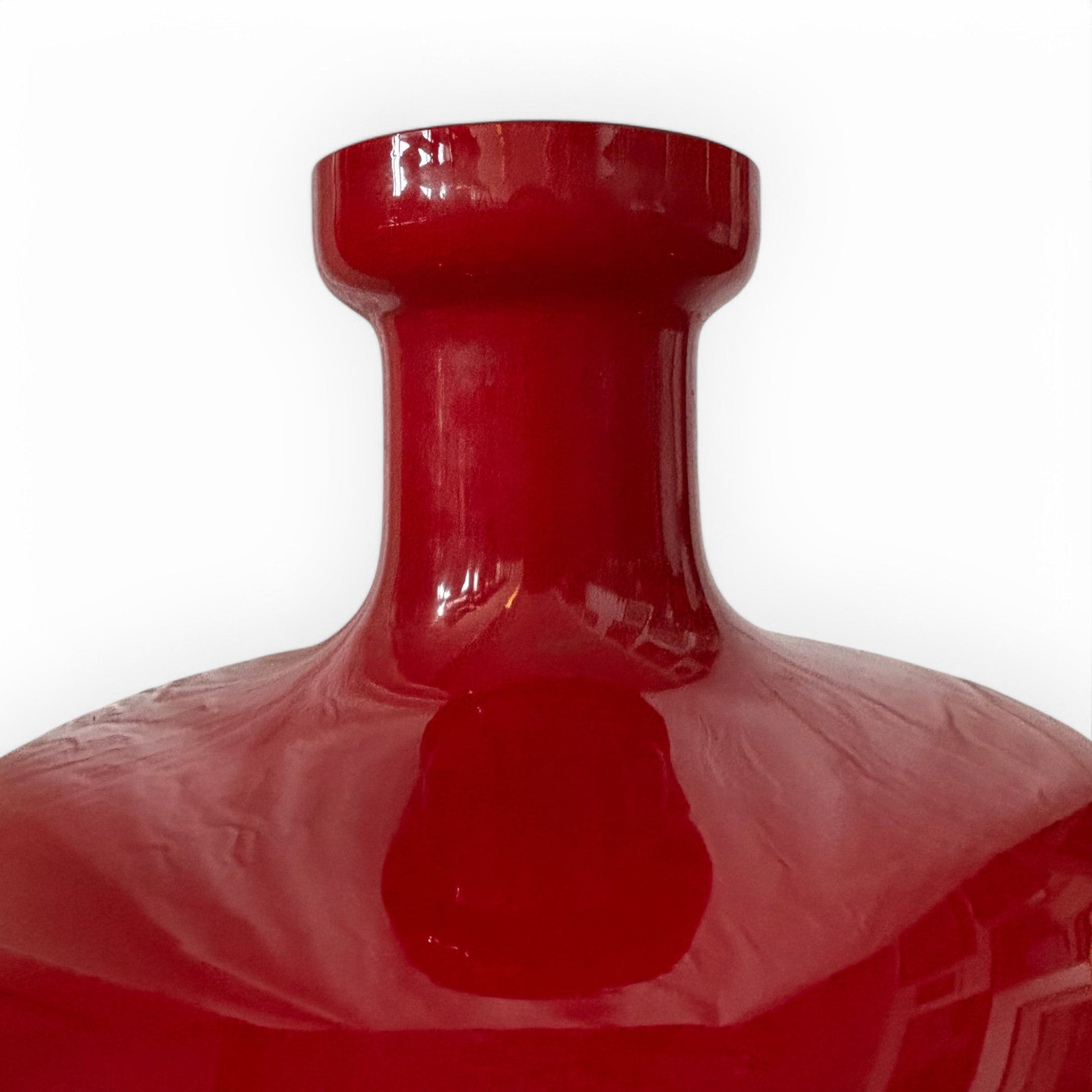 Vaso di design in vetro di Murano rosso rubino - Vassallo Antiques Antiquariato Online