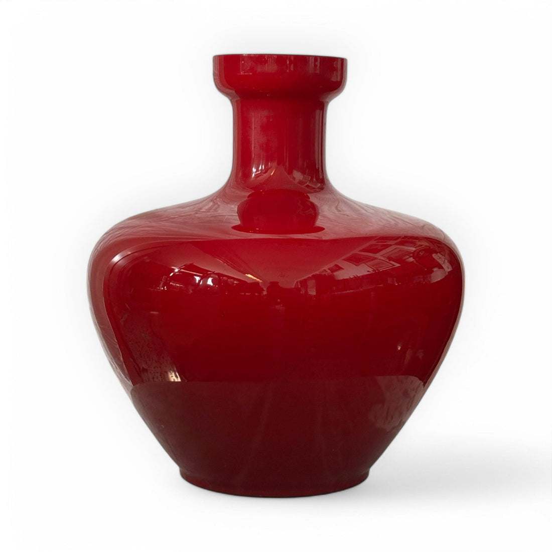 Vaso di design in vetro di Murano rosso rubino - Vassallo Antiques Antiquariato Online