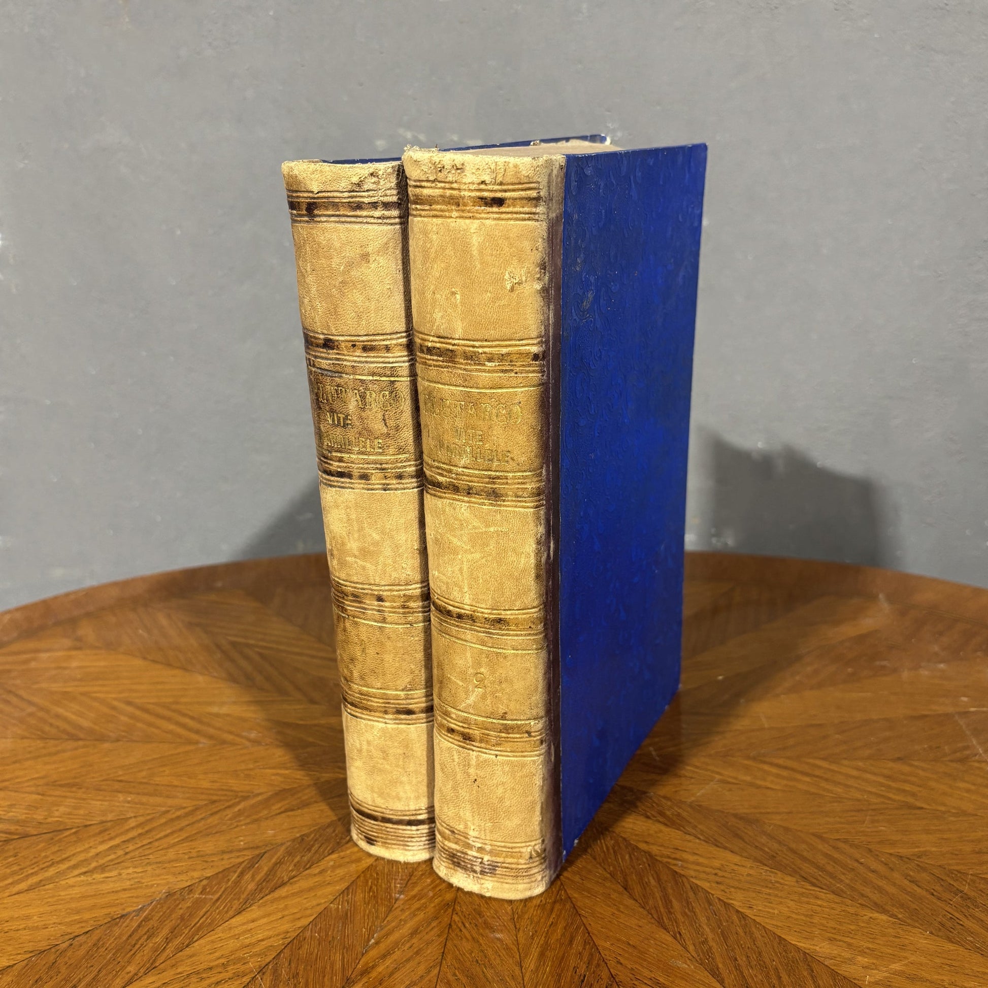 Vite Parallele, Plutarco - Versione di Girolamo Pompei 1870 - Vassallo Antiques Antiquariato Online