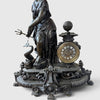 Importante Orologio da Tavolo con Allegoria Marina in Antimonio
