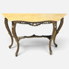 Console in legno dorato e piano in marmo XX secolo