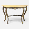 Console in legno dorato e piano in marmo XX secolo