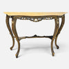 Console in legno dorato e piano in marmo XX secolo