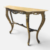 Console in legno dorato e piano in marmo XX secolo