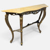 Console in legno dorato e piano in marmo XX secolo