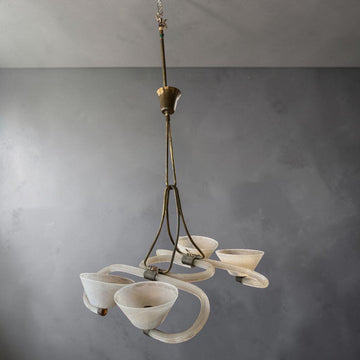 Raffinato lampadario in vetro di Murano Barovier e Toso
