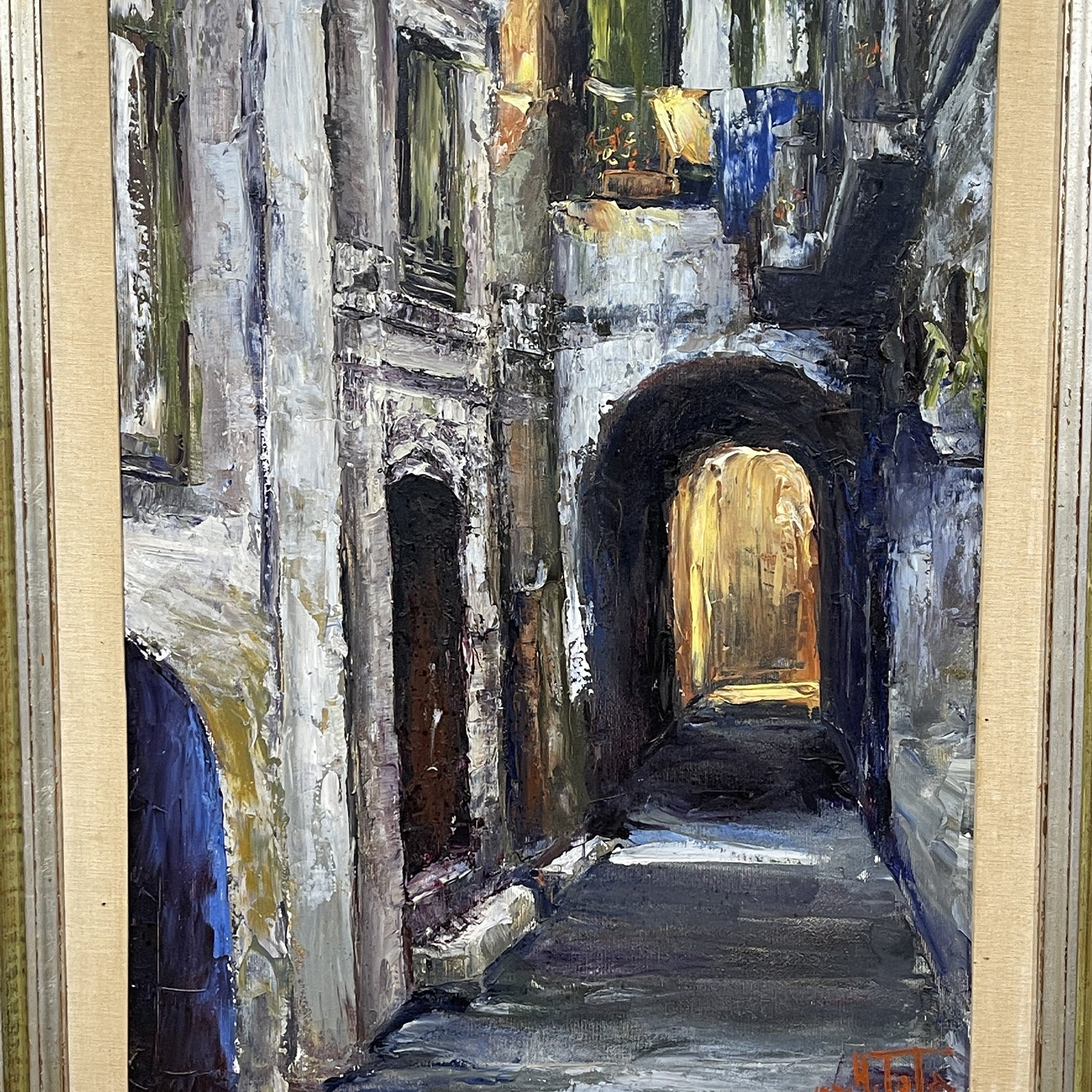 Dipinto Salerno Vicolo Lavina N.Tota - Vassallo Antiques Antiquariato Online