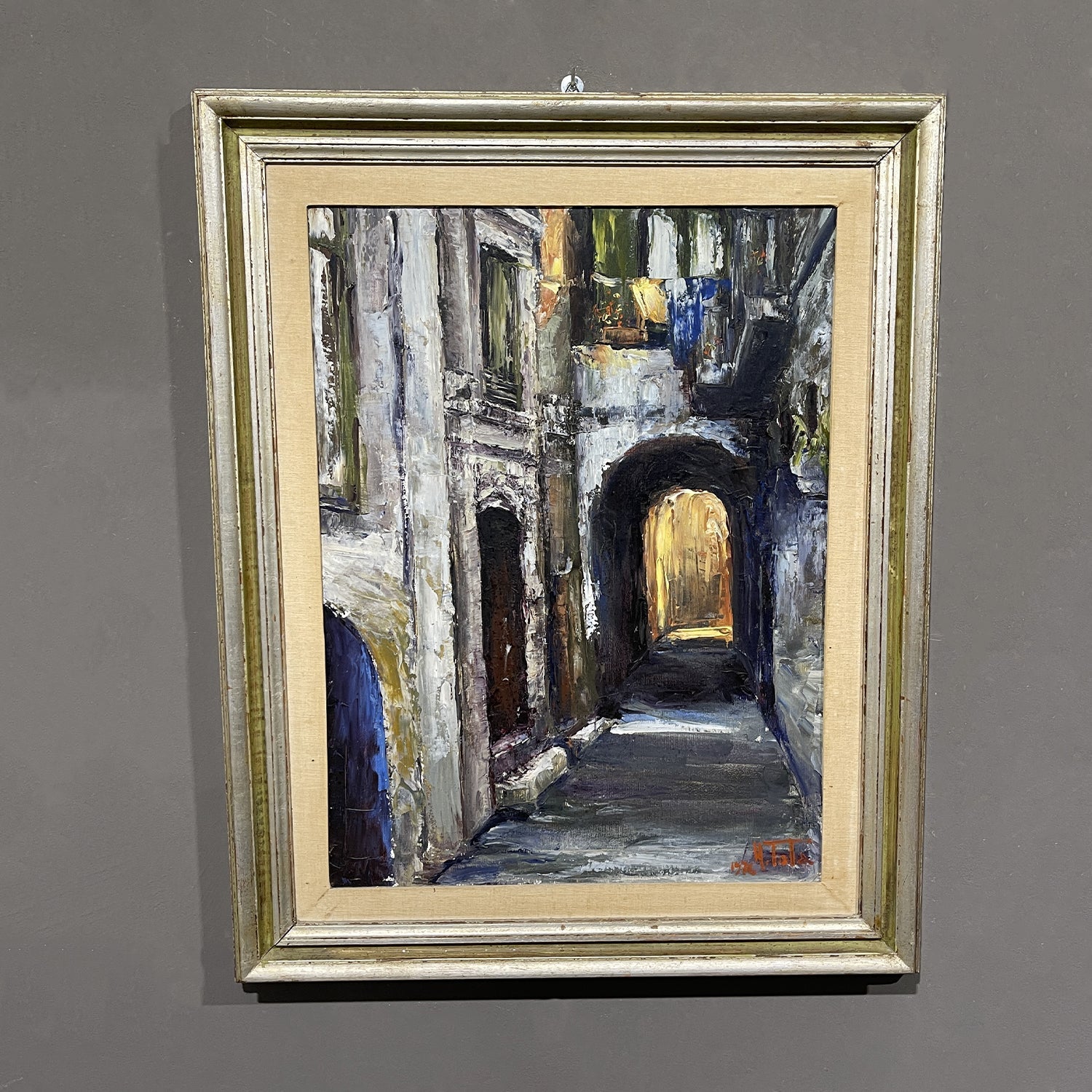 Dipinto Salerno Vicolo Lavina N.Tota - Vassallo Antiques Antiquariato Online